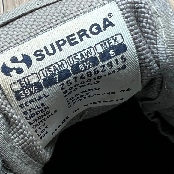 SUPERGA Sneakers Unisex W8.5/ M7 2750 Cotu Classic Low Top Casual Canvas Gray - Picture 12 of 12